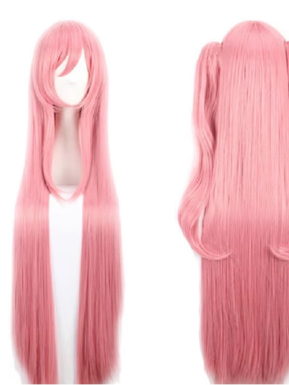 Long Straight Pink Women's Fashion Wig - Soft Pastel Pink